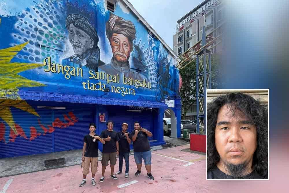 Sebahagian hasil seni dihasilkan pelukis mural di Kuantan. FOTO IHSAN PROJECT ZEROSIX, gambar kecil: Mohd Nordin
