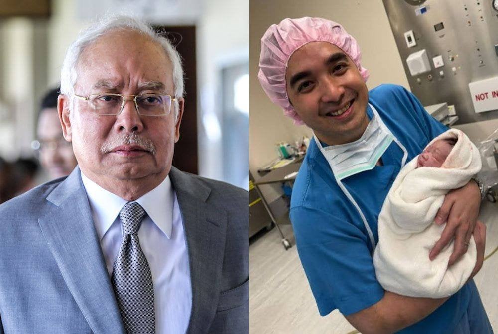 Najib berkongsi gambar Mohd Norashman memangku anaknya, Ardan Razak, yang dilahirkan disebuah hospital swasta di ibu negara pada Khamis di Facebook miliknya.