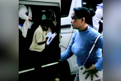 Noriah (berbaju kuning) dan Herlin Juita dipenjara dua bulan dan denda RM1,000 atas pertuduhan melakukan perbuatan berlawanan dengan hukum syarak.