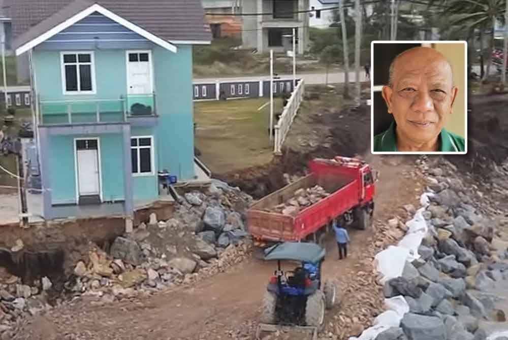 Keadaan 'mahligai impian' yang dibina di Kampung Tanjung, Batu Rakit milik Mohd Yazit (gambar kecil)