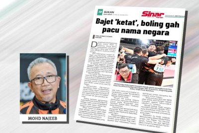 Laporan Sukan Sinar pada Khamis. (Gambar kecil: Mohd Najeeb)