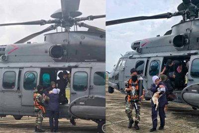 TUDM melakukan penerbangan ihsan membawa seorang bayi lelaki berusia 30 hari daripada Pulau Tioman, ke Hospital Tengku Ampuan Afzan (HTAA) yang memerlukan rawatan segera. Foto ihsan TUDM