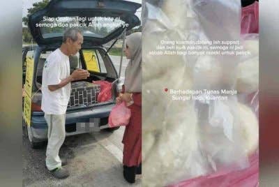 Video Bahari meniaga kuih sejuk beku tular di TikTok.