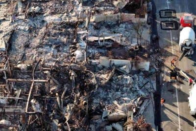 Pemandangan udara kawasan kejiranan yang musnah dalam Kebakaran Palisades. Foto AFP