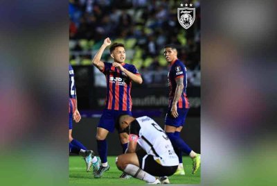 Arif Aiman meledak dua gol buat JDT di Stadium Sultan Mizan Zainal Abidin. Foto: JOHOR Southern Tigers