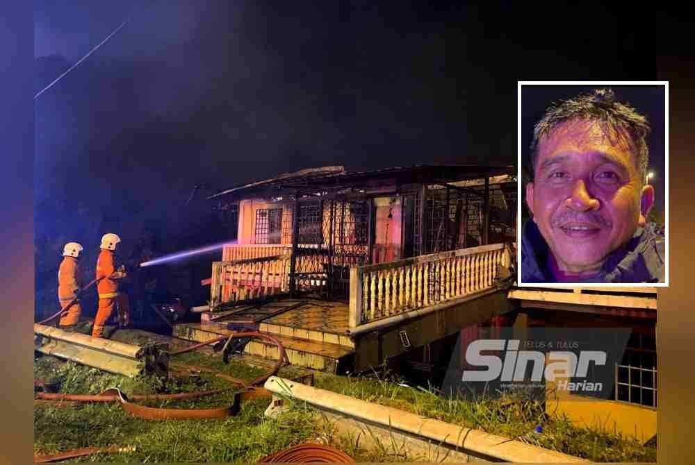 Operasi yang bermula pada jam 6.26 petang melibatkan anggota seramai 43 orang dan mendapat bantuan daripada Balai Bomba dan Penyelamat Tok Bali, Ketereh dan Tanah Merah selain Pasir Puteh. Gambar kecil: Azhar Mustofar. - FOTO: SINAR HARIAN.