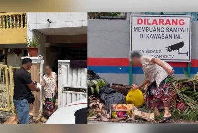 MBPJ mengenakan kompaun RM1,000 terhadap seorang warga emas kerana membuang sampah di luar tong disediakan.