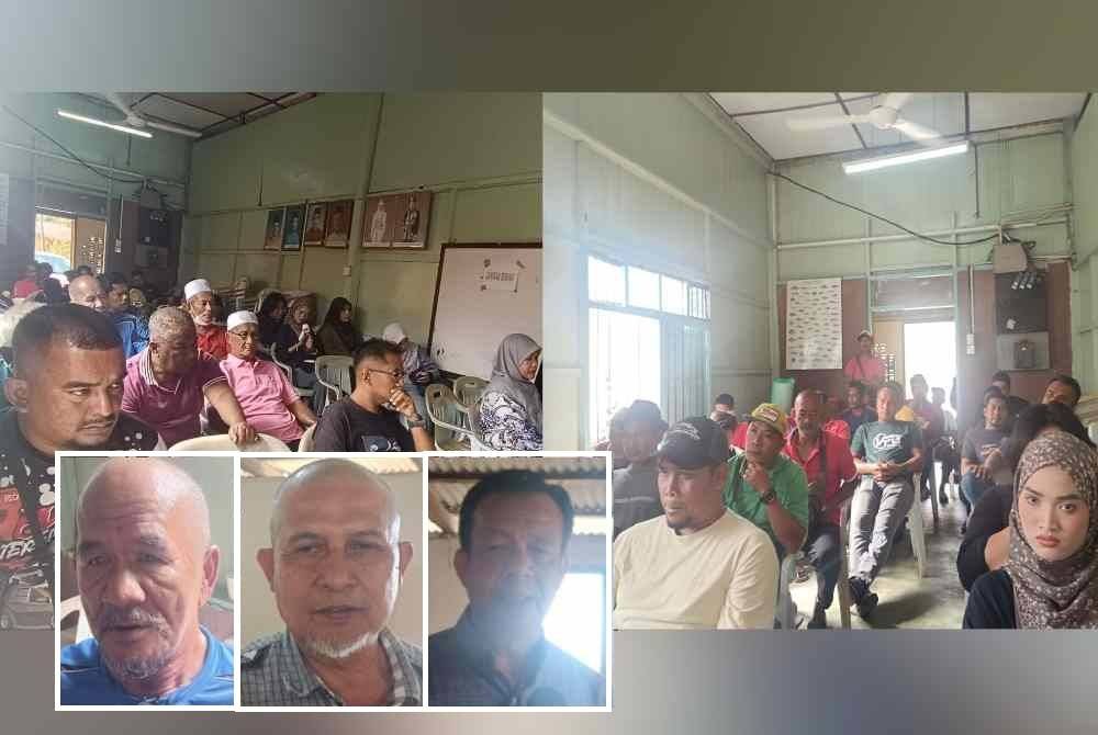 Antara penduduk yang hadir sesi dialog penduduk bersama bekas Ahli Dewan Undangan Negeri (ADUN) Batu Rakit. Gambar kecil: Azmi, Mat Akhir, Bazlan