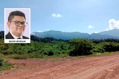 Tanah yang tidak dibangunkan sering menjadi sasaran dalam kes penipuan pindah milik tanah. Gambar kecil: Mohd Norzaki