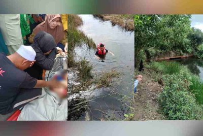 Seorang kanak-kanak lelaki berusia tujuh tahun ditemukan lemas di kawasan anak sungai di Jalan Beris Lalang, Kampung Mujur, Bachok pada Isnin. - Foto JBPM