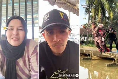 Tangkap layar penstriman secara langsung antara Fina dan Shaffat di TikTok pada Isnin berhubung insiden jurugambar menolak pengantin lelaki ke dalam parit ketika sesi fotografi yang tular di media sosial sejak Ahad.