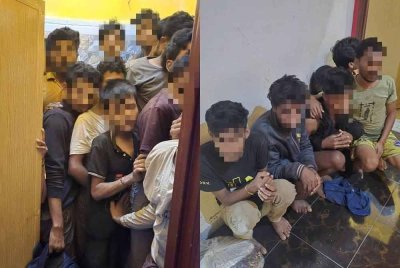 Kesemua mereka ditahan itu melakukan kesalahan di bawah Seksyen 6 (1) (c) Akta Imigresen 1959/63 dan dihantar ke Depot Imigresen Tanah Merah untuk tindakan lanjut. Foto: JIM