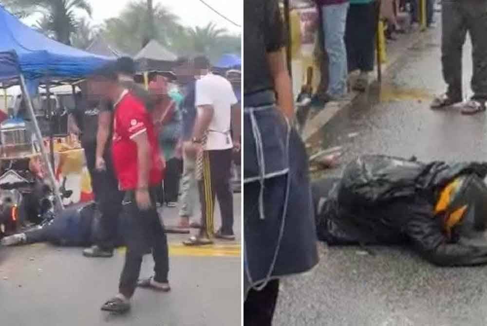 Tangkap layar rakaman video menunjukkan mangsa OKU dipukul dalam insiden di Pasar Tani, Padang Astaka Chukai, Kemaman pada pagi Jumaat.