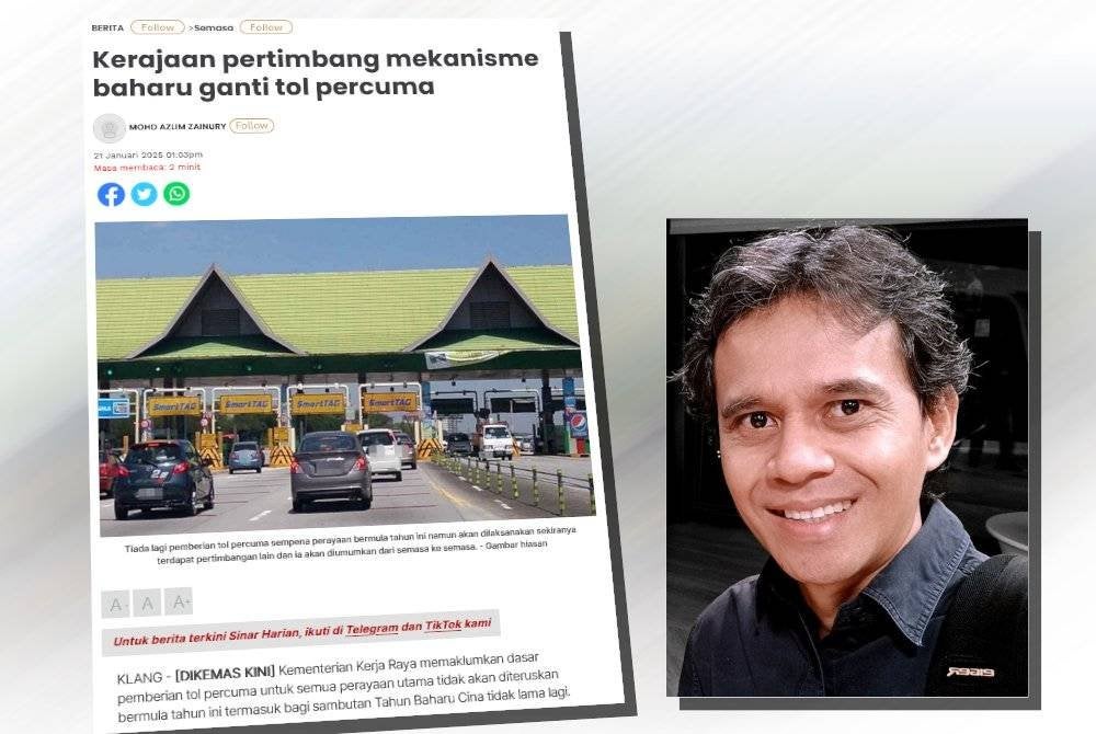 Laporan Sinar Harian berhubung langkah kerajaan yang tidak akan meneruskan dasar pemberian tol percuma untuk semua perayaan utama bermula tahun ini. (Shahrim)