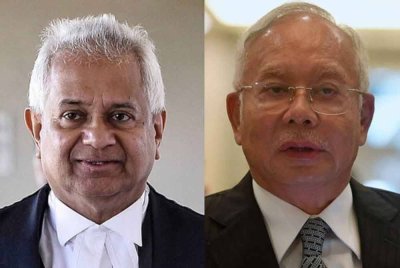 Tommy Thomas (kiri), Najib Tun Razak.