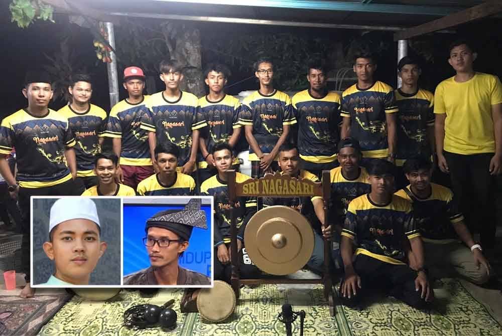 Kumpulan dikir barat Nagasari yang membawakan lagu Banjir Kelantan 2024 dalam persembahan mereka. Gambar kecil: Muhamad Affandi dan Mie Delima Merah