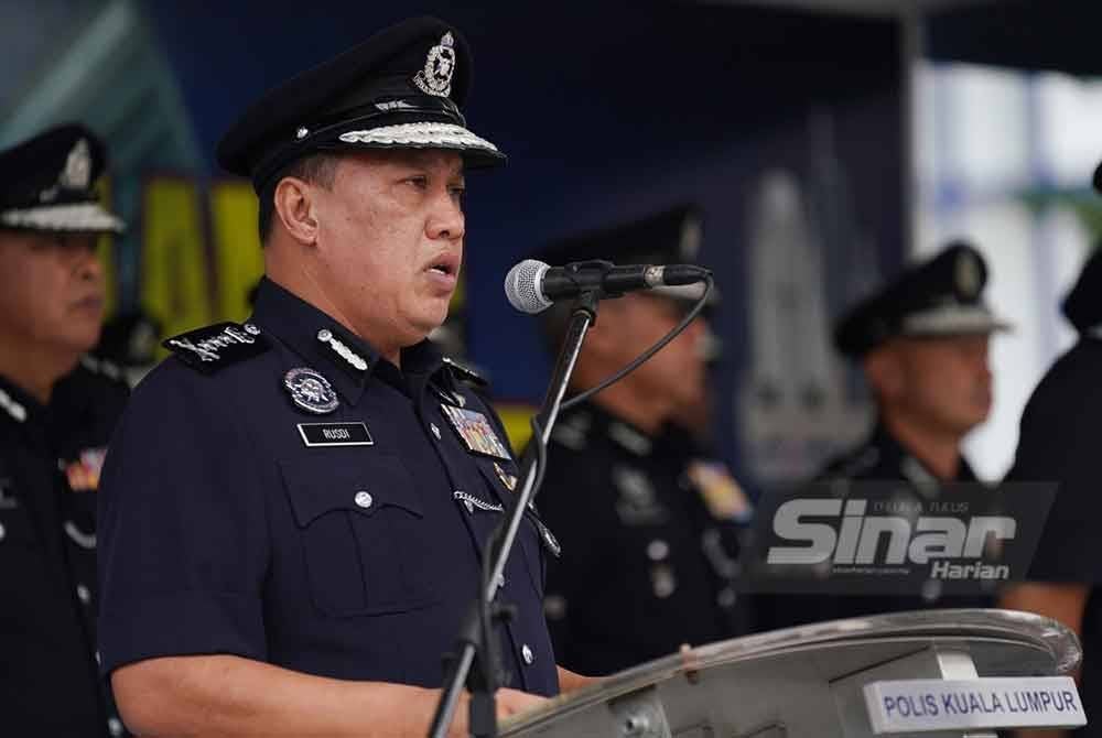 Rusdi berucap pada perhimpunan bulanan Polis Kuala Lumpur di Ibu Pejabat Polis Kontinjen (IPK) Kuala Lumpur pada Jumaat. Foto Sinar Harian/ROSLI TALIB