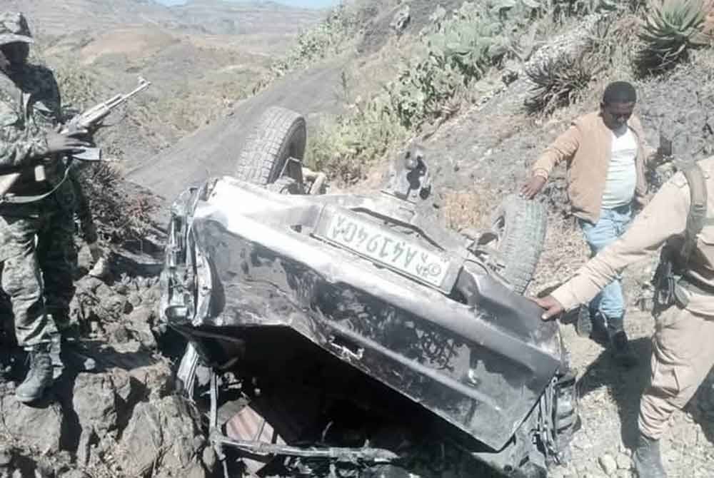 Insiden bas penumpang yang hilang kawalan dan terbalik di Daerah Dawunt, Wilayah Amhara mengakibatkan 25 orang terkorban - Foto: Agensi