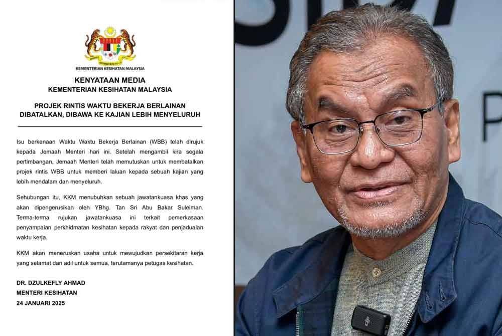 Tangkap layar kenyataan Dr Dzulkefly pada Jumaat.
