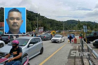 Pihak polis melakukan pemantauan berkala di semua laluan keluar dan masuk di Cameron Highlands. - Gambar hiasan. Gambar kecil: Azri