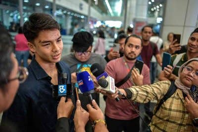 Jojo ketika ditemui sebaik tiba di Lapangan Terbang Antarabangsa Kuala Lumpur (KLIA) di sini dari Bangkok pada Sabtu. Foto Bernama