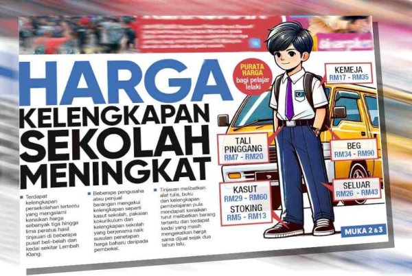 Muka depan Sinar Harian pada Ahad