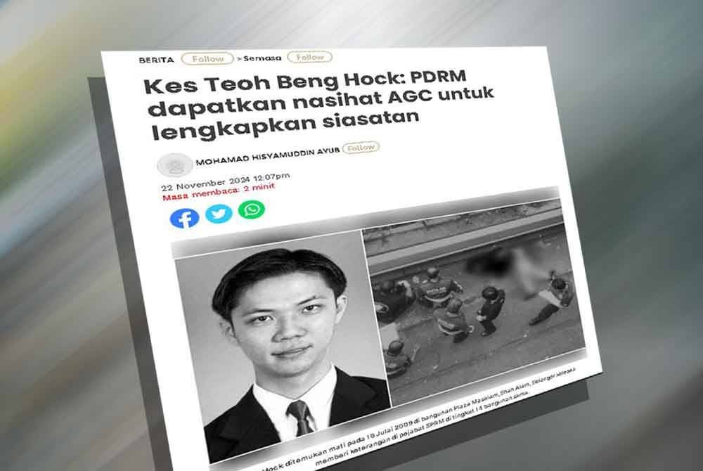 Laporan Sinar Harian berkaitan kes Beng Hock.