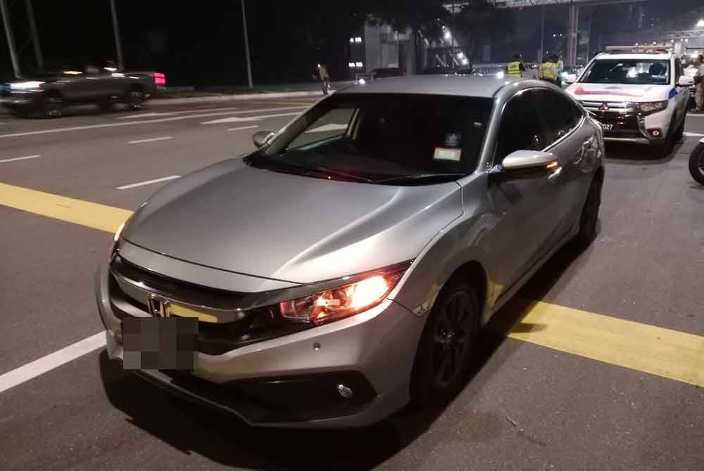 Kenderaan yang dinaiki suspek ketika melarikan diri.