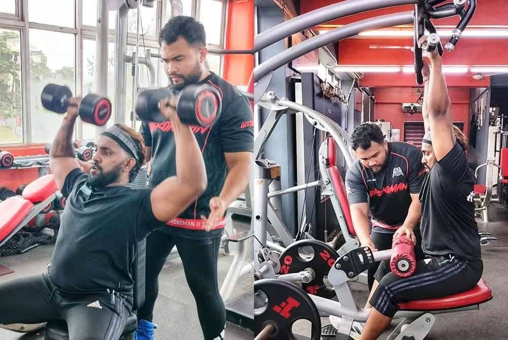 Mohamad Syazwan (kanan) memantau latihan dilakukan Kjey demi melakar tiga rekod MBOR pada Mac depan.
Foto Sinar Harian