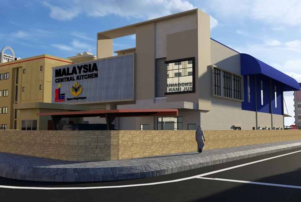 Lakaran imej Malaysia Central Kitchen yang bakal dibangunkan di Gaza.