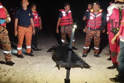 Seorang lelaki ditemui lemas sebaik dilaporkan hilang ketika berenang dalam kejadian di Pantai Batu 2, Port Dickson awal pagi Jumaat. Foto Bomba Negeri Sembilan
