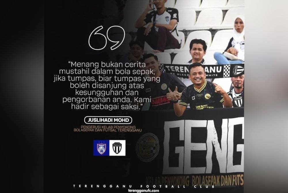 Gesaan penyokong TFC menjelang separuh akhir kedua Piala Malaysia.