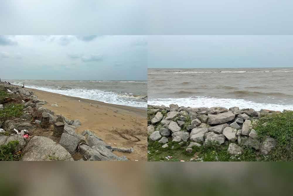 Keadaan ombak besar tidak sesuai buat pengunjung mandi pada musim tengkujuh.