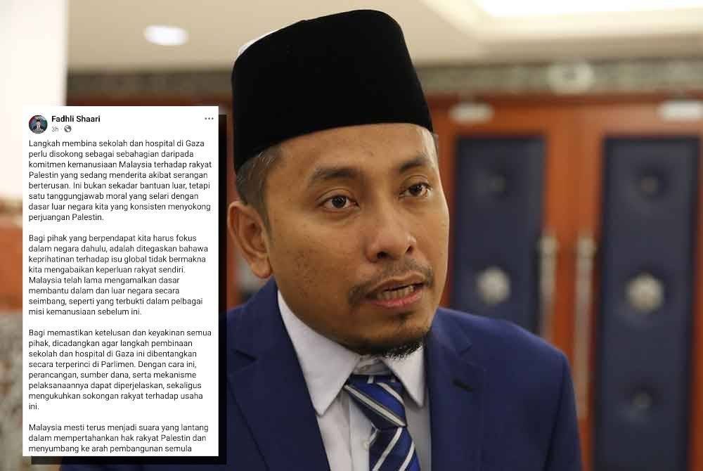 Hantaran Ahmad Fadhli di Facebook pada Ahad.