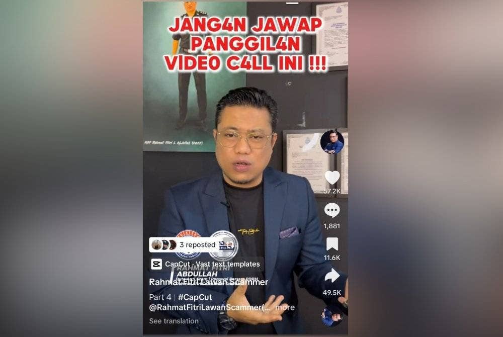 Rahmat ketika memberi penerangan mengenai modus operandi terbaharu mangsa penipuan siber.