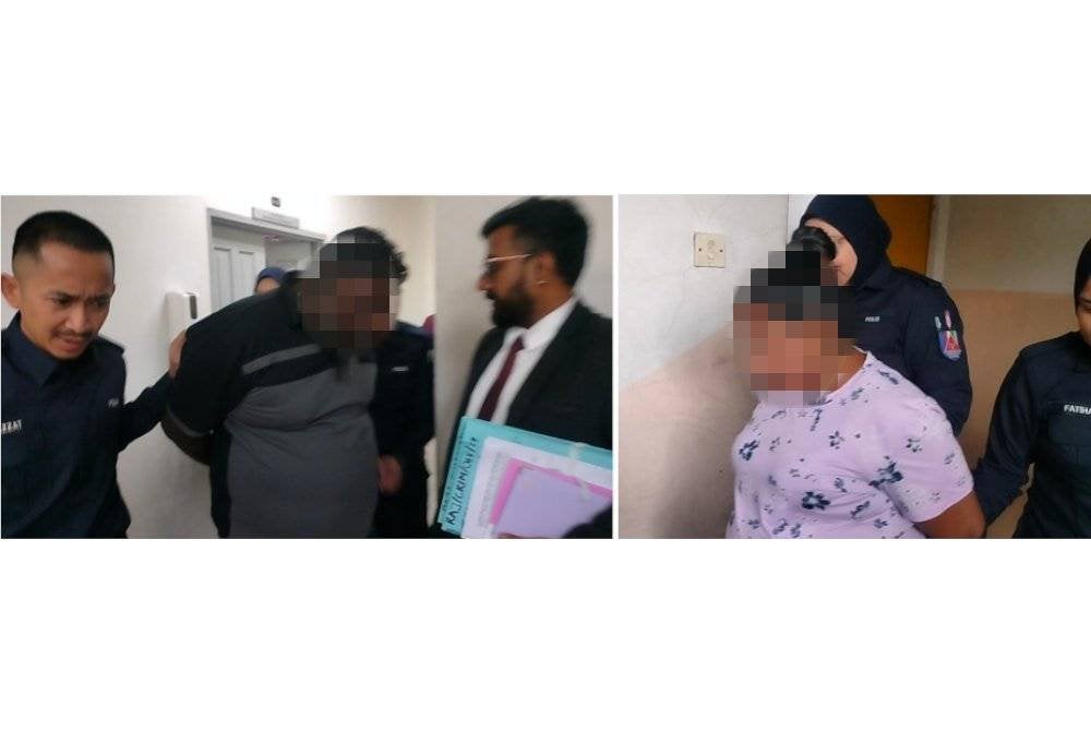 Kedua-dua tertuduh dibawa keluar dari Mahkamah Sesyen Johor Bahru pada Selasa.