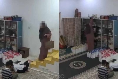 Gelagat wanita berkenaan berjaya dirakam CCTV sebelum tular di laman sosial sejak Ahad.