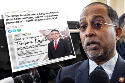 Zambry mengesahkan menerima surat peletakan jawatan Mohd Ekhwan sebagai Naib Canselor UKM beberapa hari lepas.