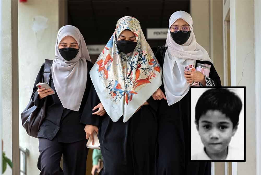 Ibu Zayn Rayyan, Ismanira Abdul Manaf (tengah) hadir di Mahkamah Sesyen pada Rabu untuk perbicaraan kes pengabaian yang dihadapi ibu bapa kanak-kanak autistik itu. Foto Bernama, gambar kecil: Zayn Rayyan