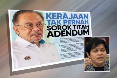 Laporan Sinar Harian pada 12 Januari lalu. Gambar kecil: Azalina