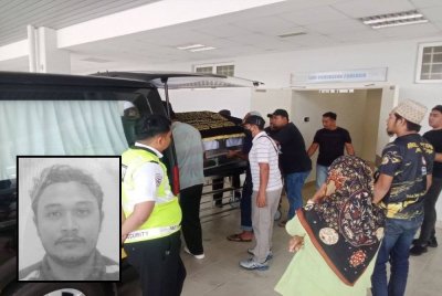 Jenazah mangsa akan dikebumikan di Tanah Perkuburan Islam Sungai Buaya, Rawang Selangor selepas selesai proses bedah siasat di Hospital Rembau. (Gambar kecil: Muhammad Taqiyyuddin Zulkifli)