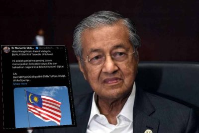 Tangkap layar hantaran di akaun X milik Tun M pada Rabu.
