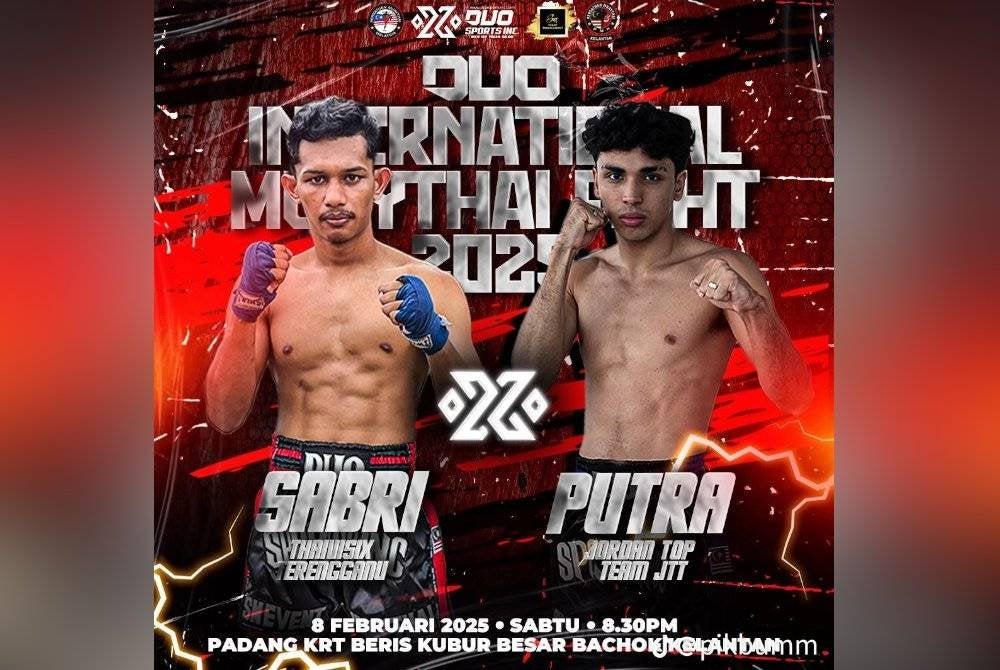 Bekas juara muay thai remaja dunia, Putra Abdullah Mahmoud (kanan) dijadual menentang petarung berpengalaman, Wan Sabri wan Zaki pada Sabtu ini.