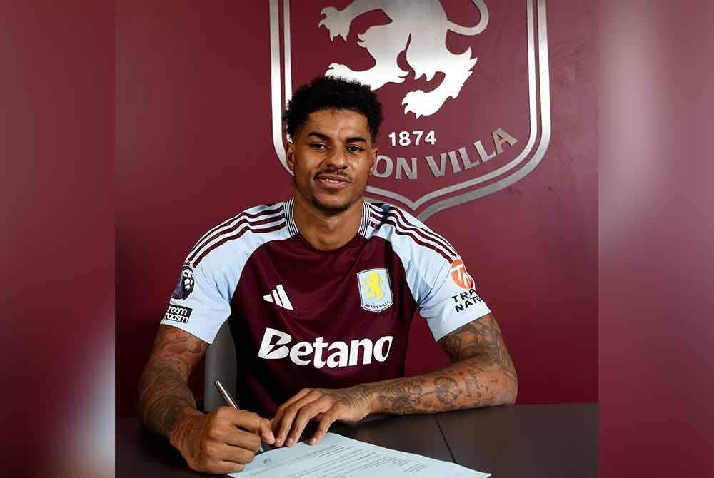 Rashford menyertai Villa secara pinjaman dari Manchester United sehingga penghujung musim ini.