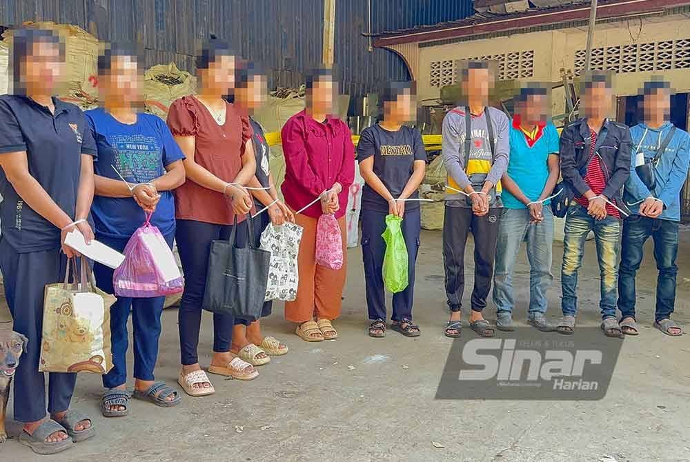 Sepuluh daripada 11 warga asing yang ditahan dalam operasi tersebut.