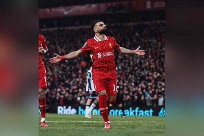 Salah antara pencetak gol Liverpool di Anfield. Foto Agensi