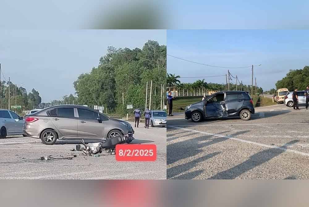 Seorang lelaki maut apabila motosikal yang ditunggangnya terlibat dalam kemalangan dengan sebuah kereta di Kilometer 6, Jalan Mak Lagam – Cheneh di sini pada Sabtu. Foto orang awam