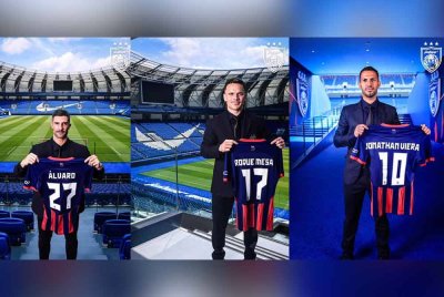 Dari kiri, Gonzalez, Mesa dan Viera antara pemain baharu memperkuatkan cabaran JDT.