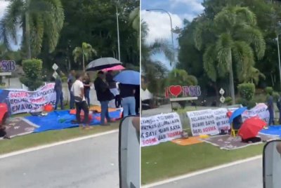 Sekumpulan individu berhimpun di hadapan pintu masuk Penjara Sungai Buloh meminta kerajaan memansuhkan SOSMA pada Sabtu.
