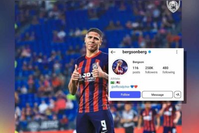 Bergson menambah bendera Malaysia di sebelah bendera Brazil di Instagram miliknya.